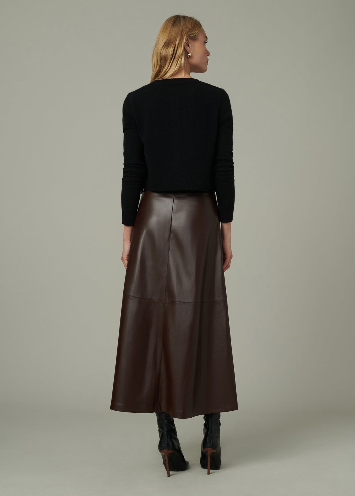 Joe's Jeans Women THE TAVI VEGAN LEATHER SKIRT Coffee Bean