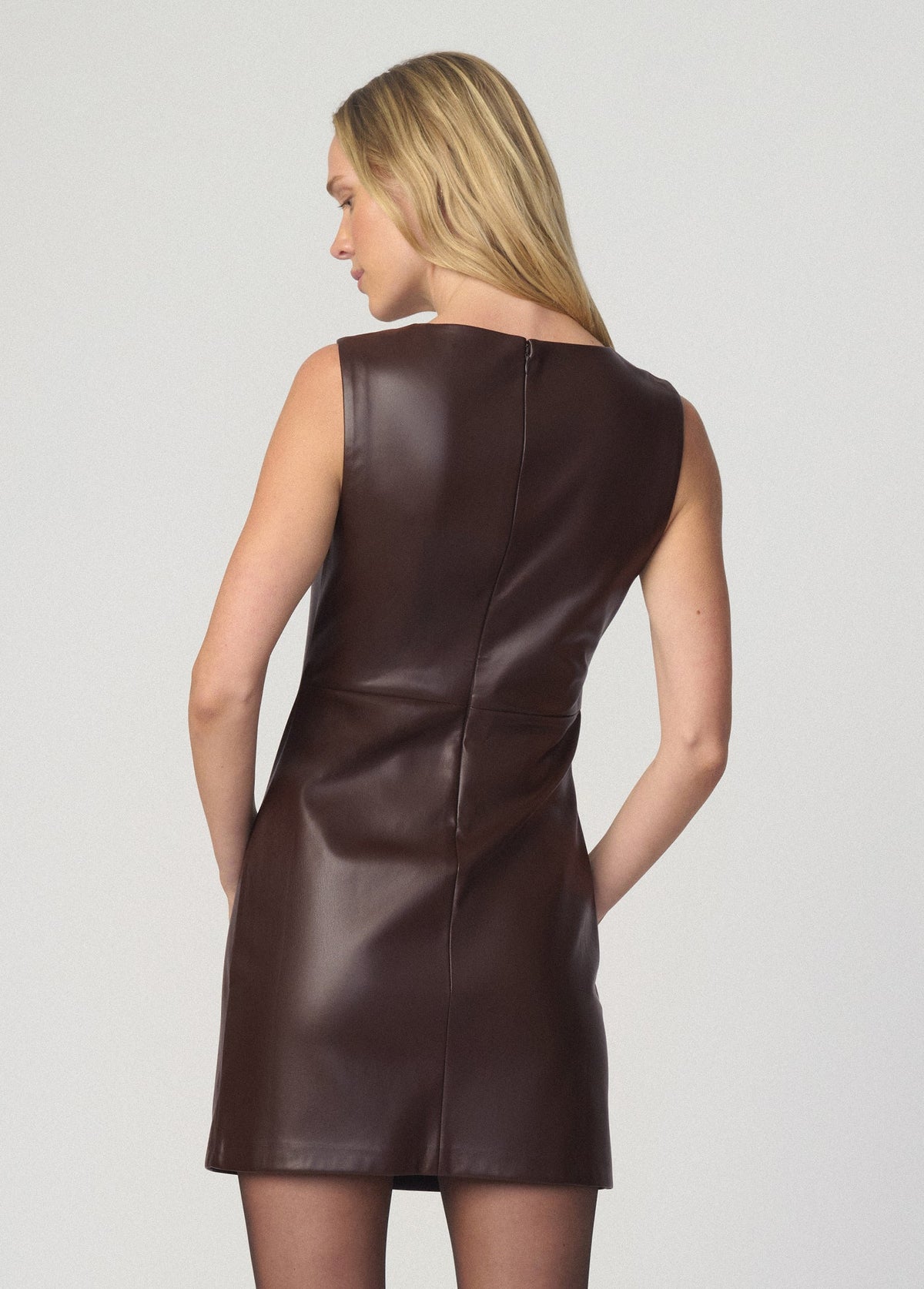 Joe's Jeans Women THE MEG VEGAN LEATHER DRESS Dark Chocolate