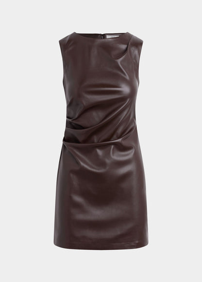 Joe's Jeans Women THE MEG VEGAN LEATHER DRESS Dark Chocolate