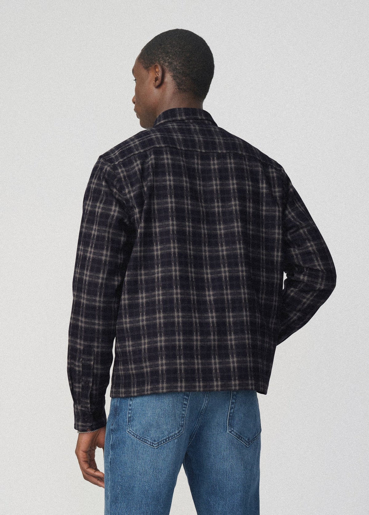 Joe's Jeans Men PLAID DOUBLE FLAP POCKET SHIRT Navy Multi