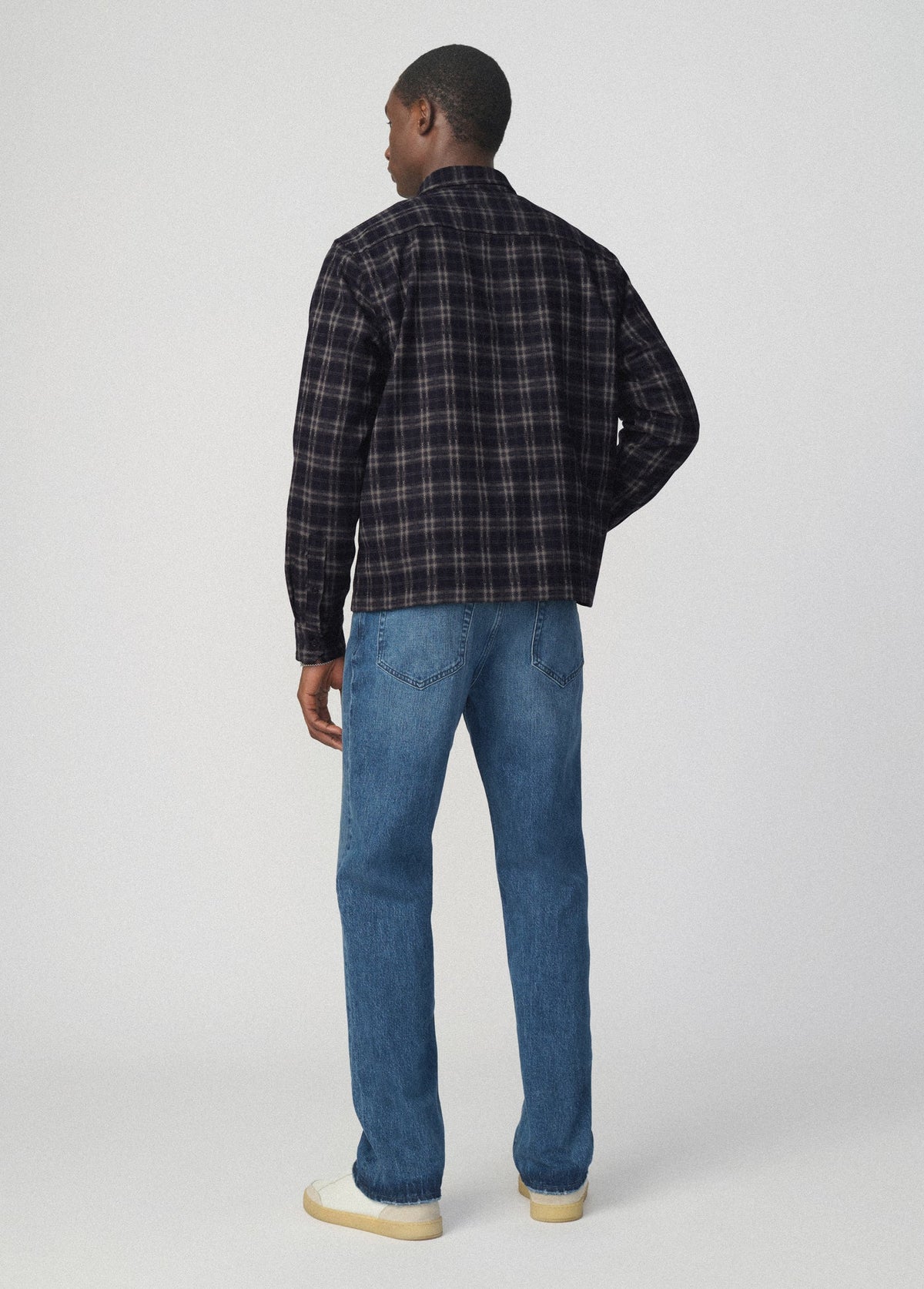 Joe's Jeans Men PLAID DOUBLE FLAP POCKET SHIRT Navy Multi