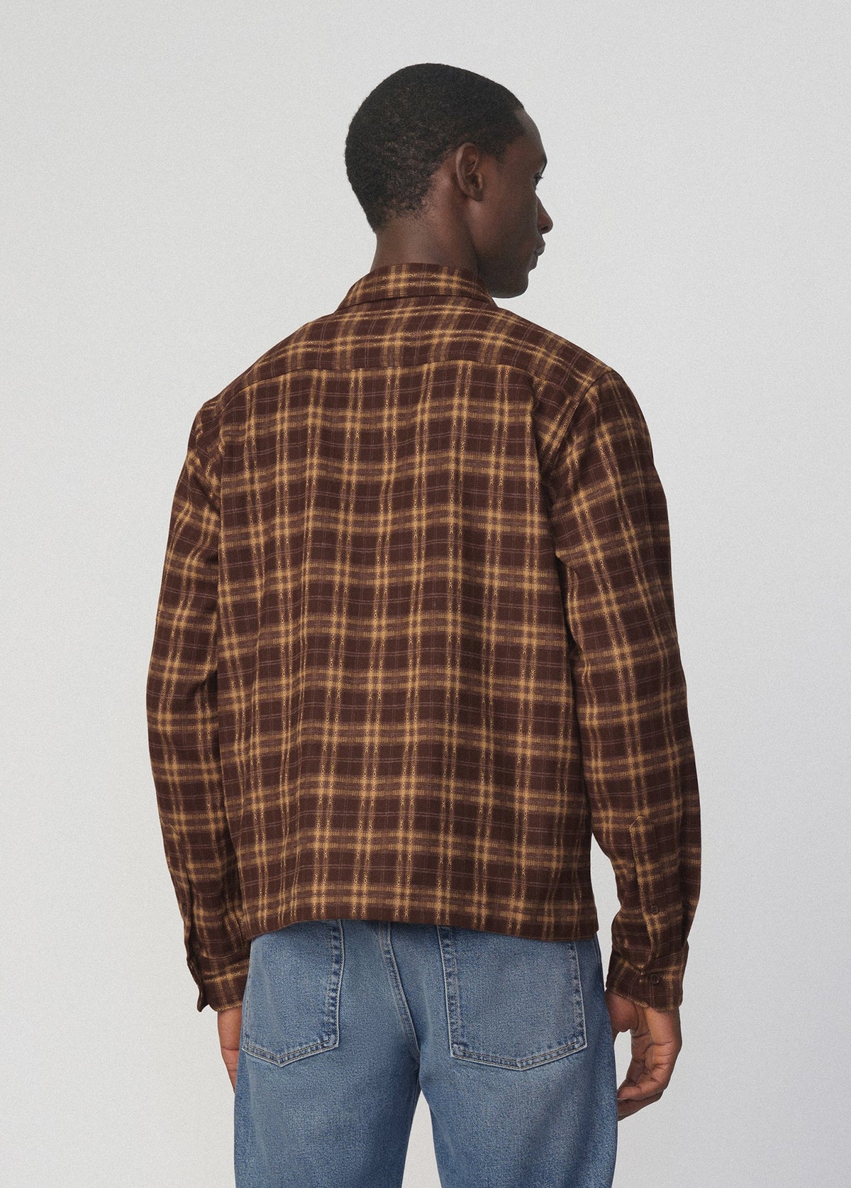 Joe's Jeans Men PLAID DOUBLE FLAP POCKET SHIRT Brown Multi