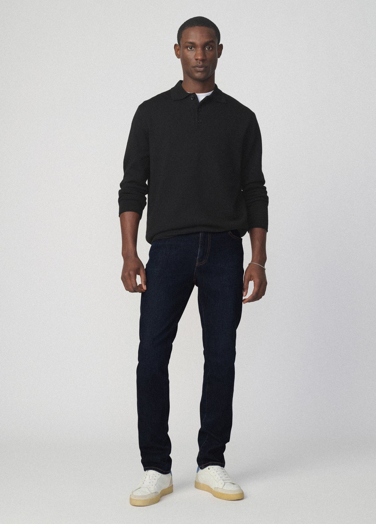 Joe's Jeans Men MERINO POLO SWEATER Black