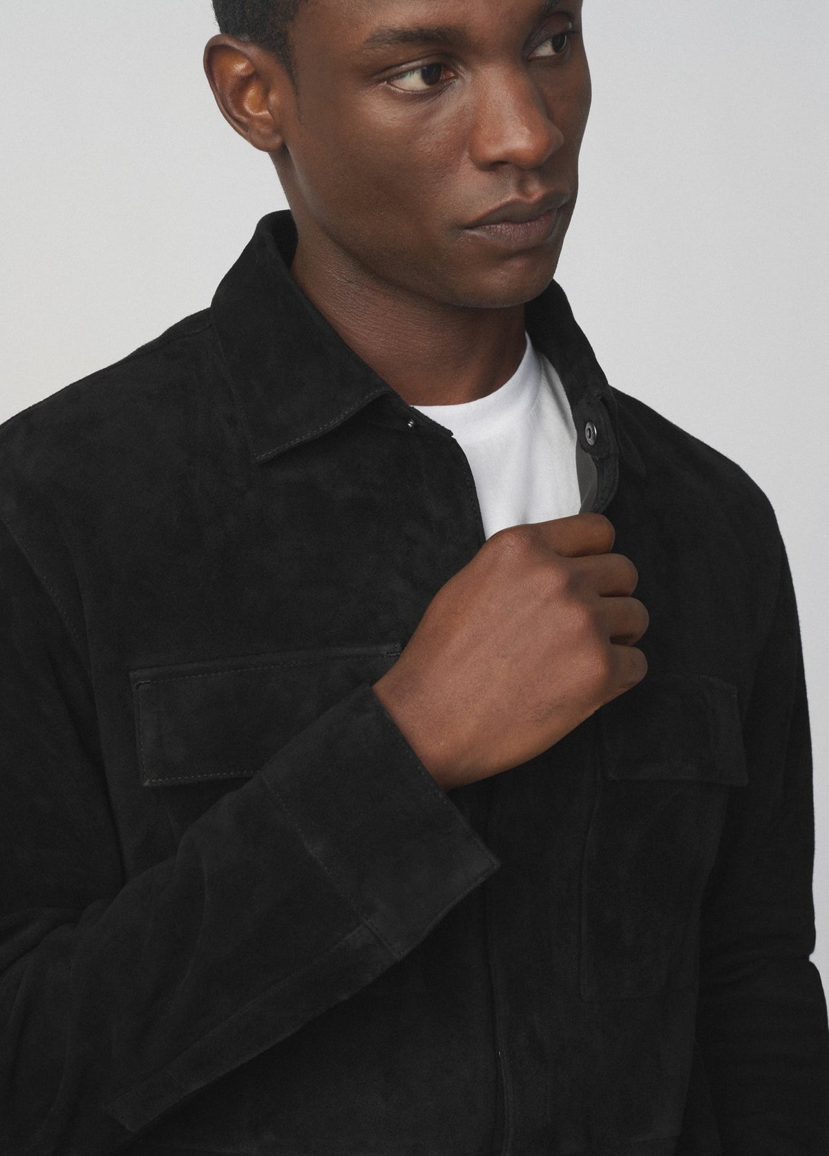 Joe's Jeans Men SUEDE SHIRT Black