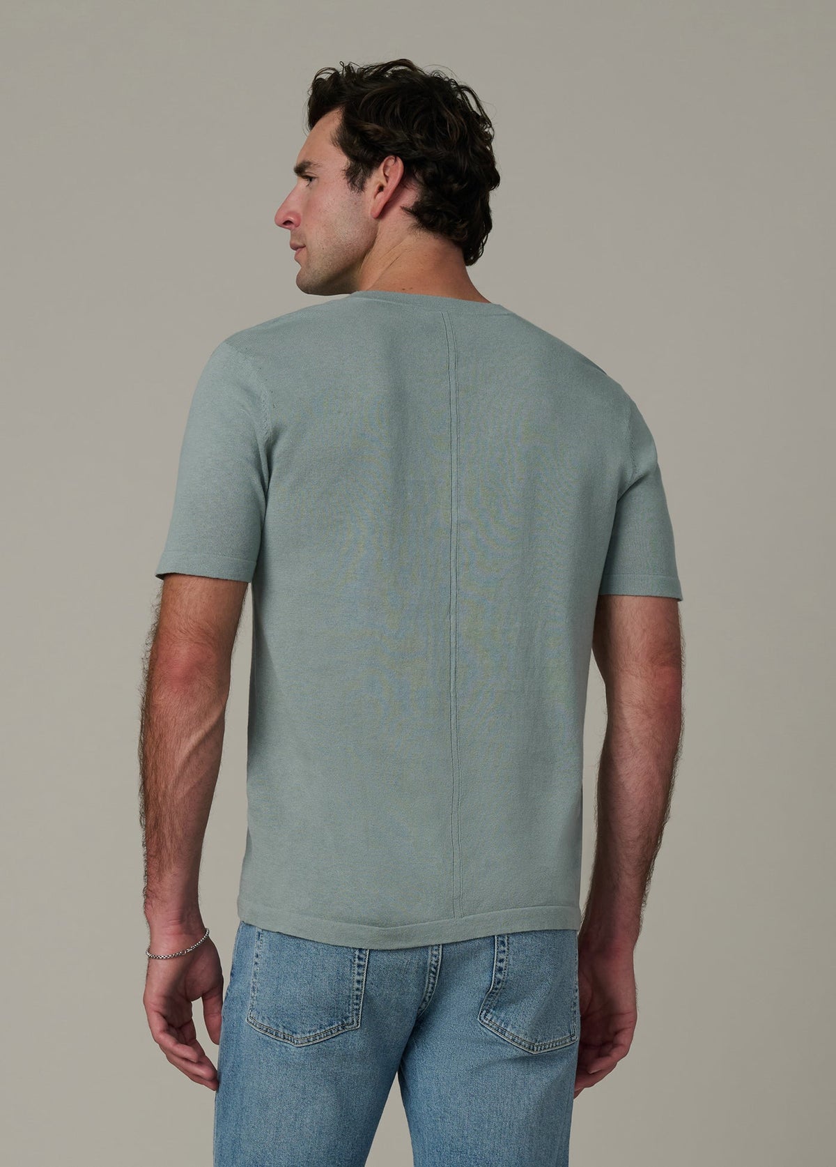 Joe's Jeans Men|Sale SHORT SLEEVE LINEN COTTON HENLEY Green Milieu