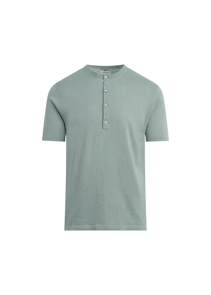 Joe's Jeans Men|Sale SHORT SLEEVE LINEN COTTON HENLEY Green Milieu