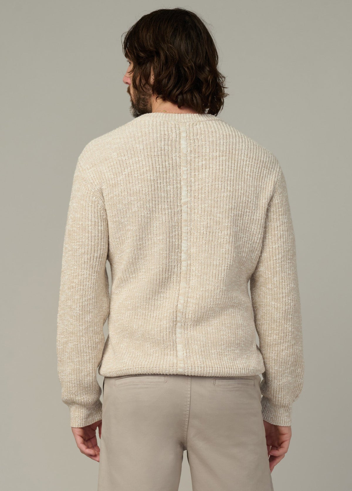 Joe's Jeans Men TEXTURED HENLEY SWEATER Flax