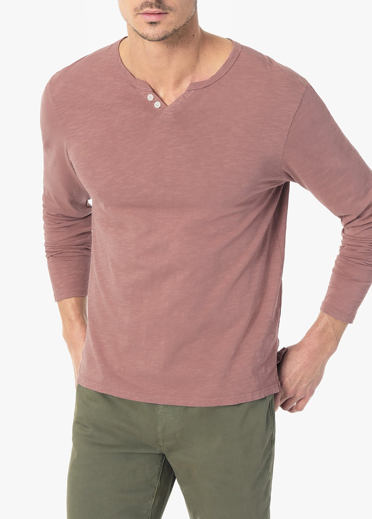 Joe's Jeans Men WINTZ L/S HENLEY Burlwood