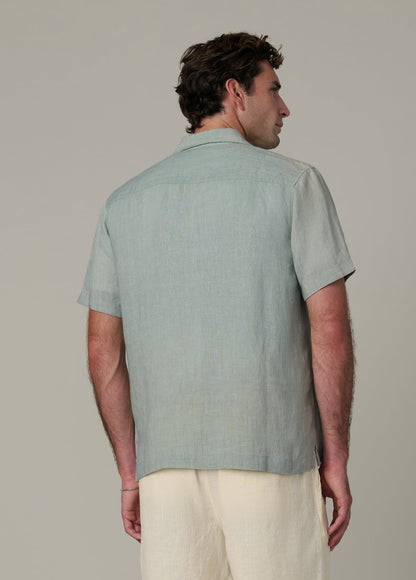 Joe's Jeans Men|Sale SHORT SLEEVE CAMP COLLAR SHIRT Green Milieu