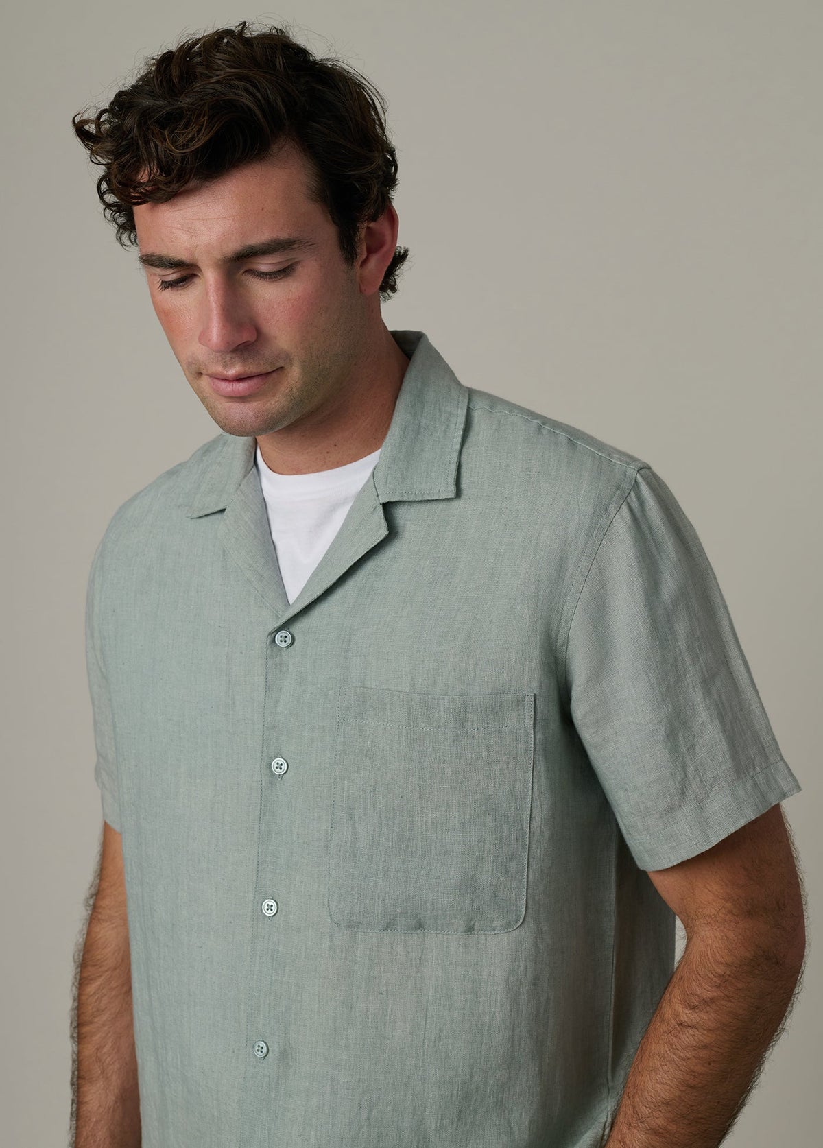 Joe's Jeans Men|Sale SHORT SLEEVE CAMP COLLAR SHIRT Green Milieu
