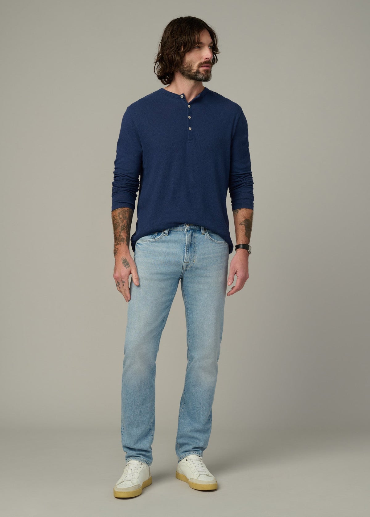 Joe's Jeans Men|Sale LONG SLEEVE HENLEY Dress Blues