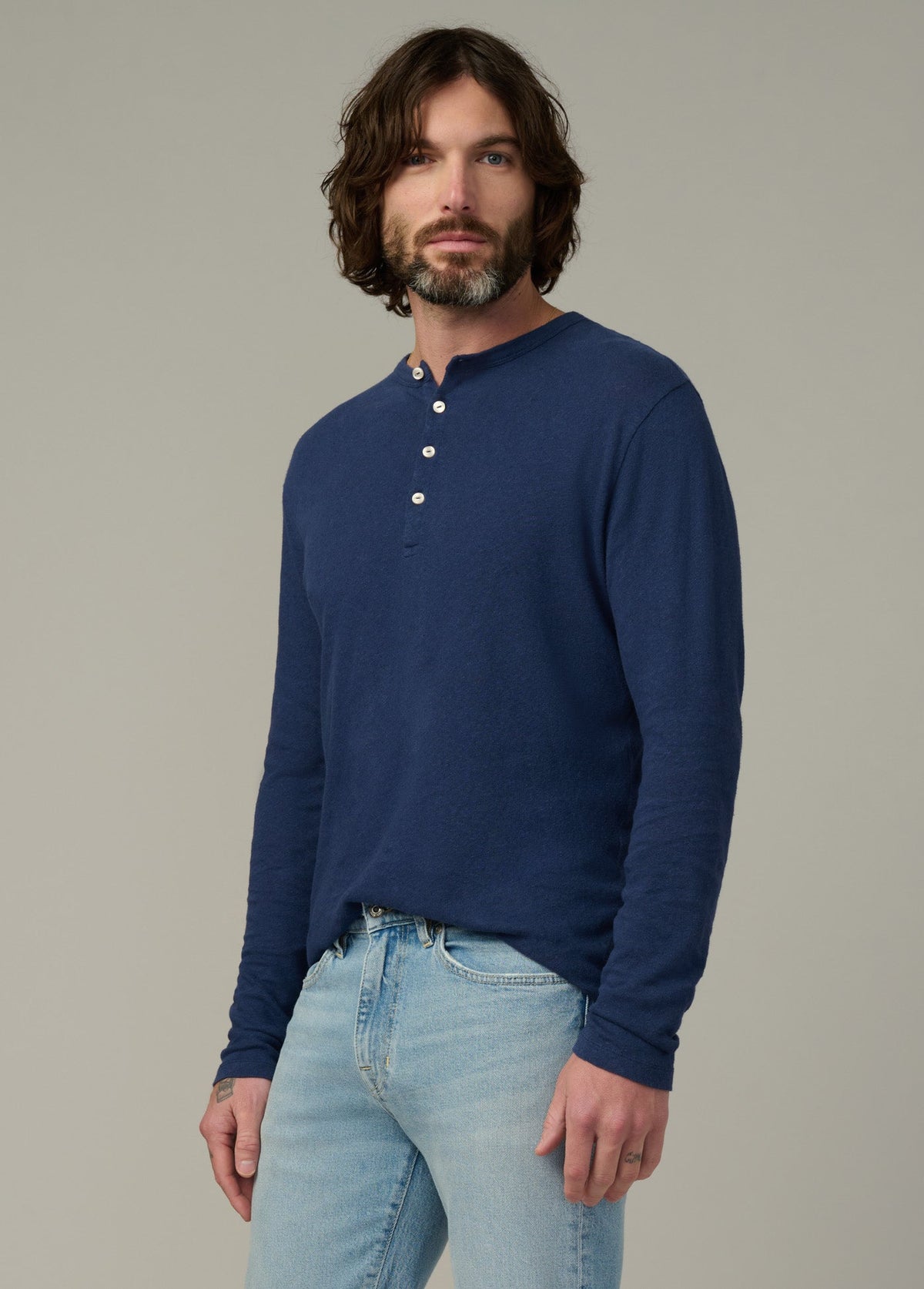 Joe's Jeans Men|Sale LONG SLEEVE HENLEY Dress Blues