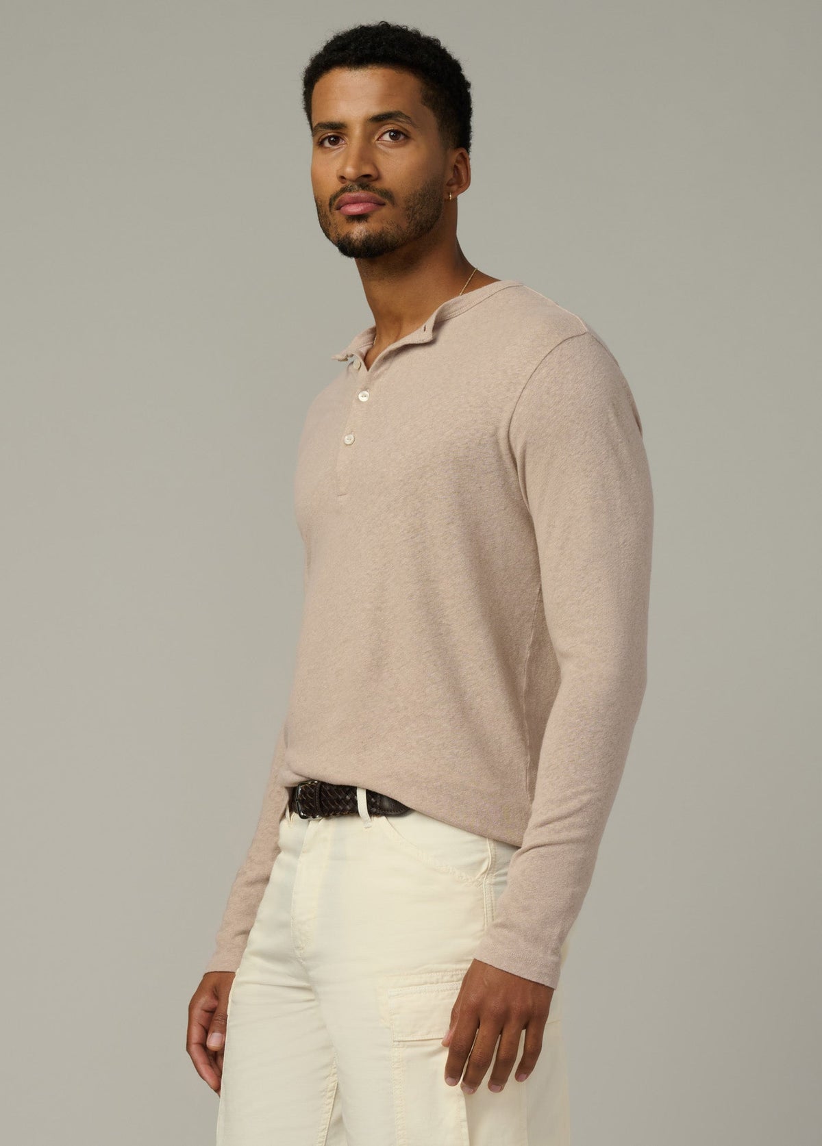 Joe's Jeans Men|Sale LONG SLEEVE HENLEY Plaza Taupe