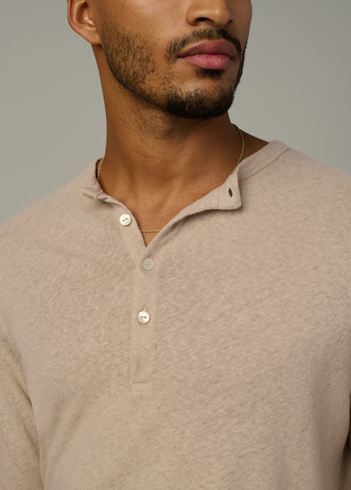 Joe's Jeans Men|Sale LONG SLEEVE HENLEY Plaza Taupe