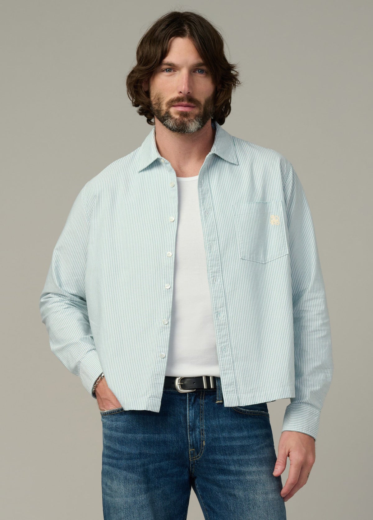Joe's Jeans Men|Sale THE KEANU STRIPE SHIRT Mallard Green