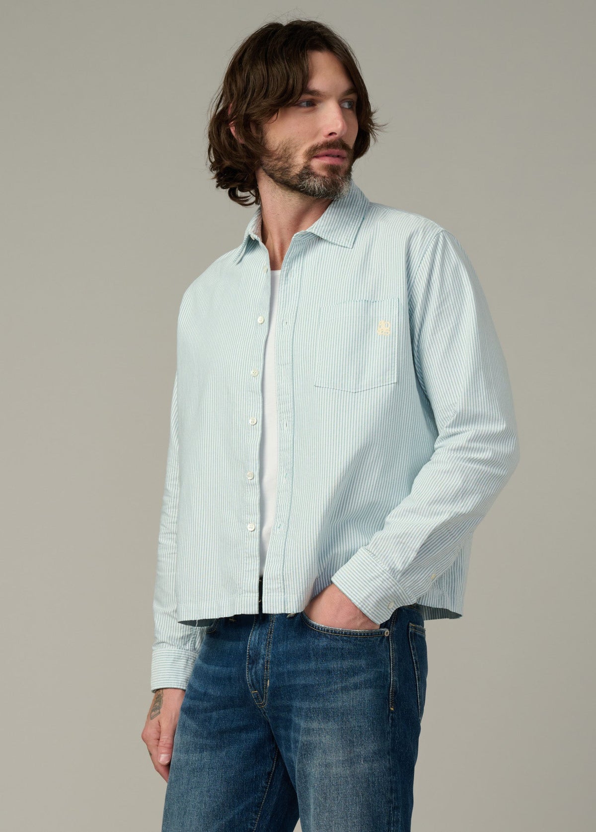 Joe's Jeans Men|Sale THE KEANU STRIPE SHIRT Mallard Green