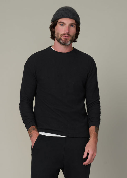 Joe's Jeans Men|Sale LONG SLEEVE WAFFLE TEE Black
