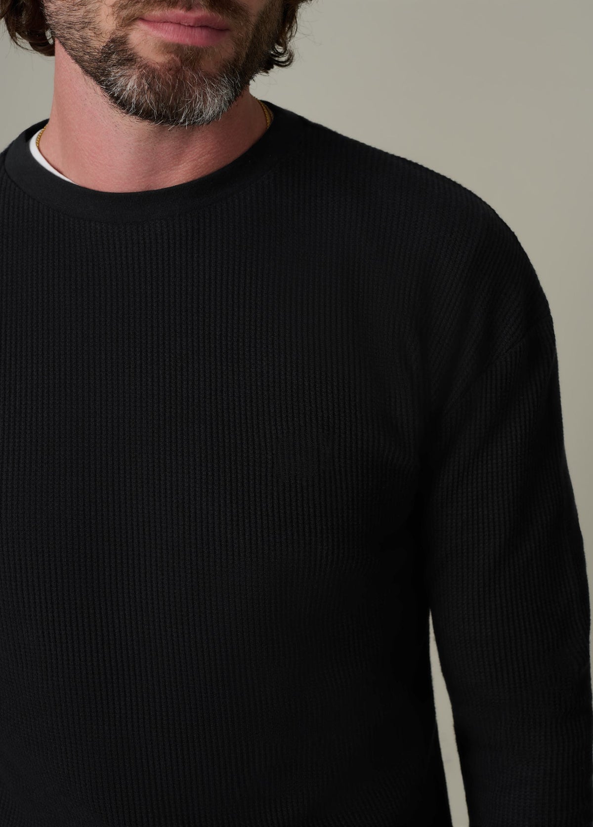Joe's Jeans Men|Sale LONG SLEEVE WAFFLE TEE Black