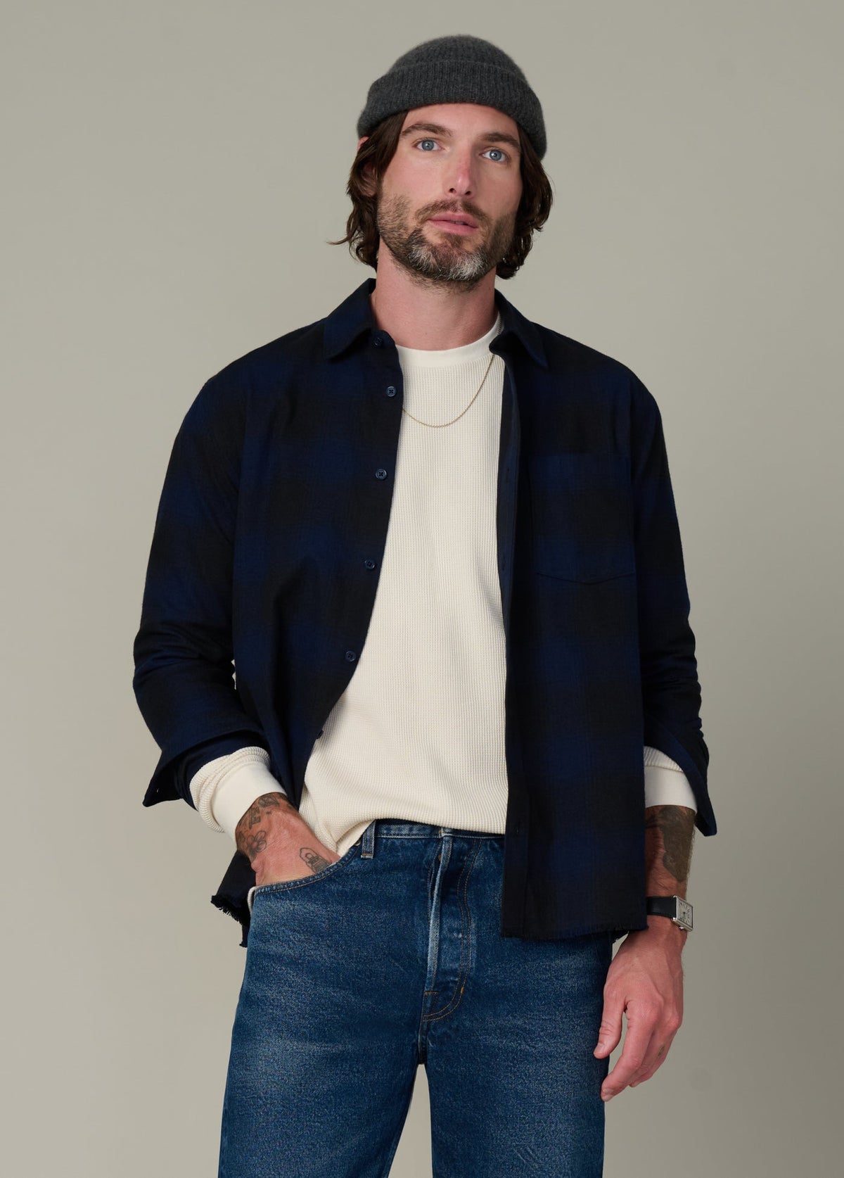 Joe's Jeans Men|Sale KEANU PLAID SHIRT Midnight Plaid