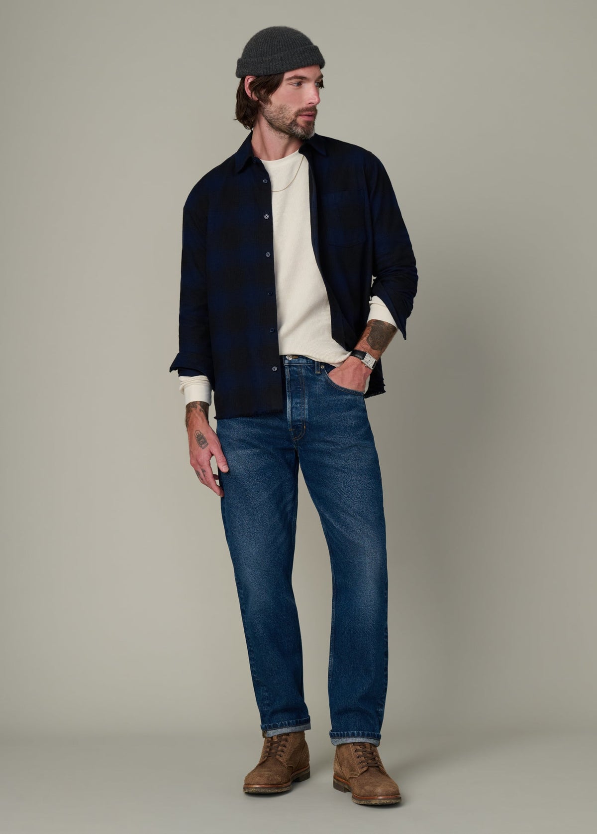 Joe's Jeans Men|Sale KEANU PLAID SHIRT Midnight Plaid