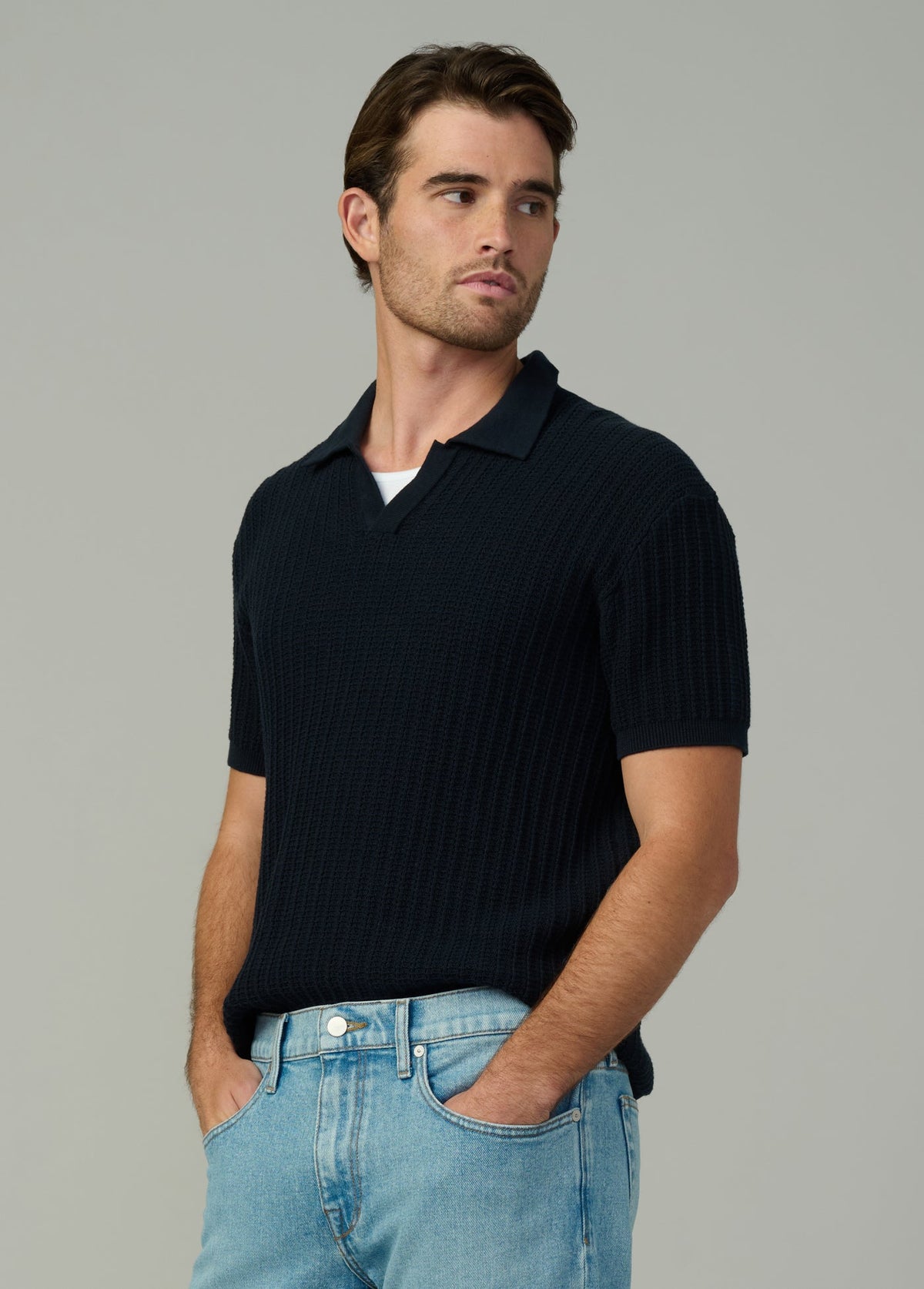 Joe's Jeans Men|Sale TEXTURED SWEATER POLO True Navy