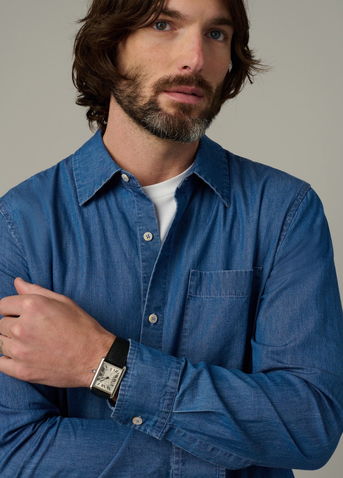 Joe's Jeans Men|Sale THE CHAMBRAY COLE SHIRT Mid Blue