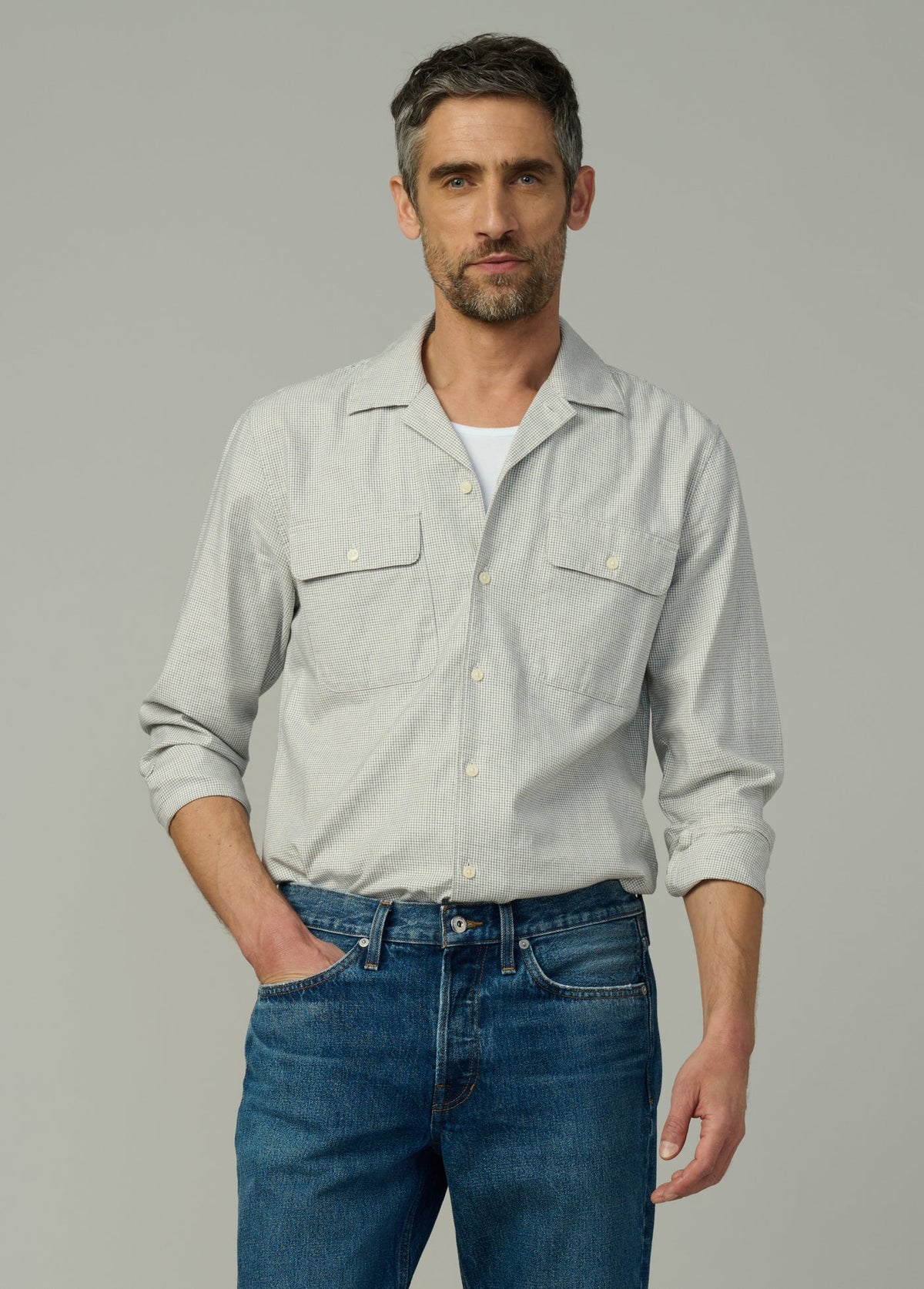 Joe's Jeans Men|Sale LONG SLEEVE CAMP WRITER'S SHIRT Navy Check