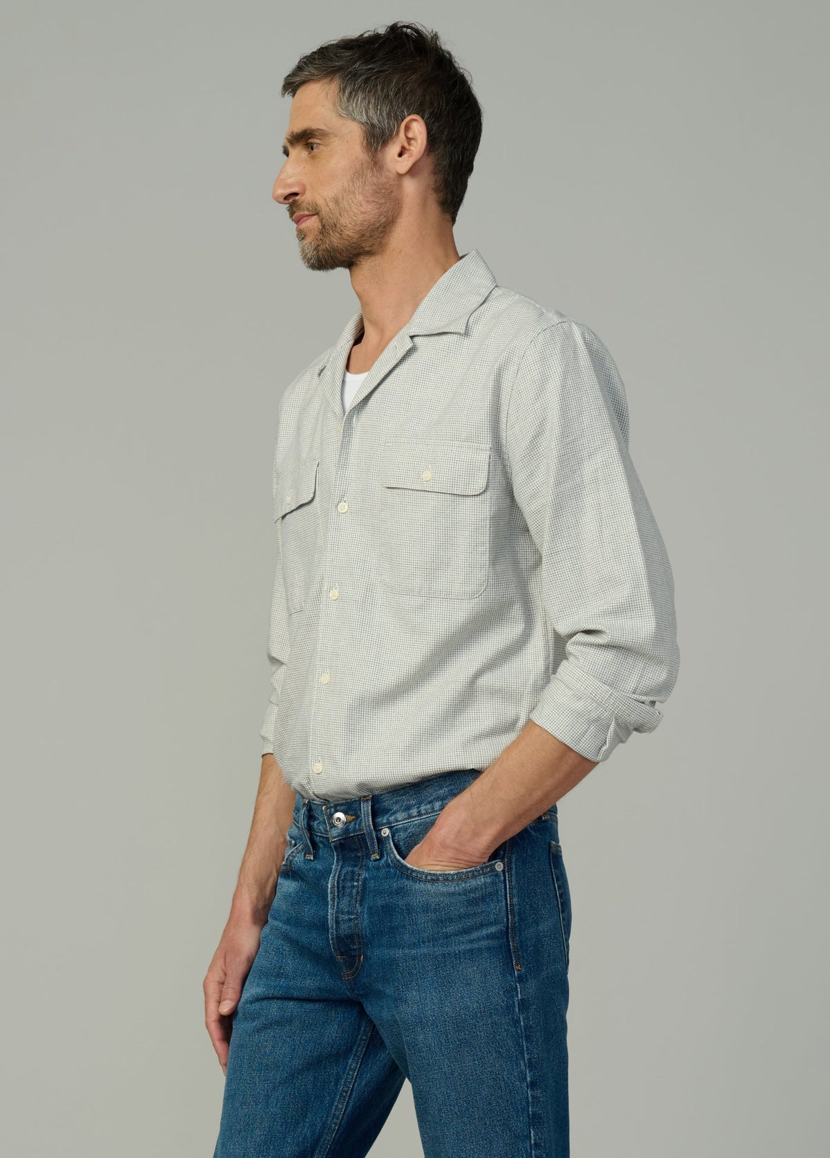 Joe's Jeans Men|Sale LONG SLEEVE CAMP WRITER'S SHIRT Navy Check