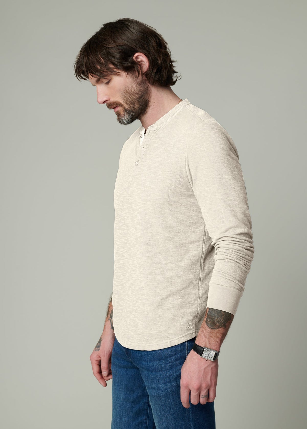 Joe's Jeans Men|Sale DWIGHT DOUBLE-FACE HENLEY Chalk
