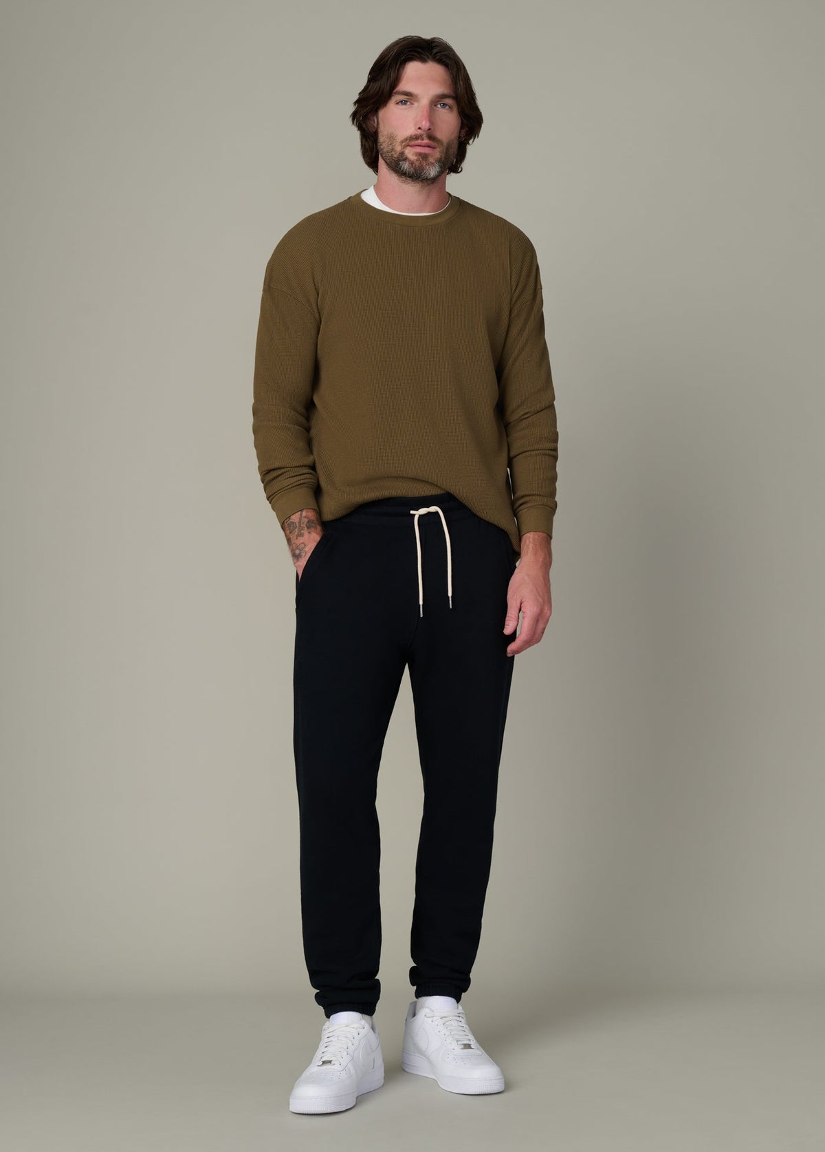 Joe's Jeans Men|Sale LONG SLEEVE WAFFLE TEE Beech