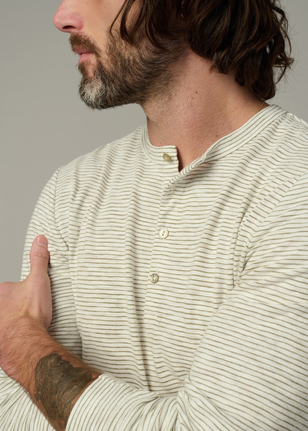 Joe's Jeans Men|Sale THE STRIPED HENLEY Seagrass