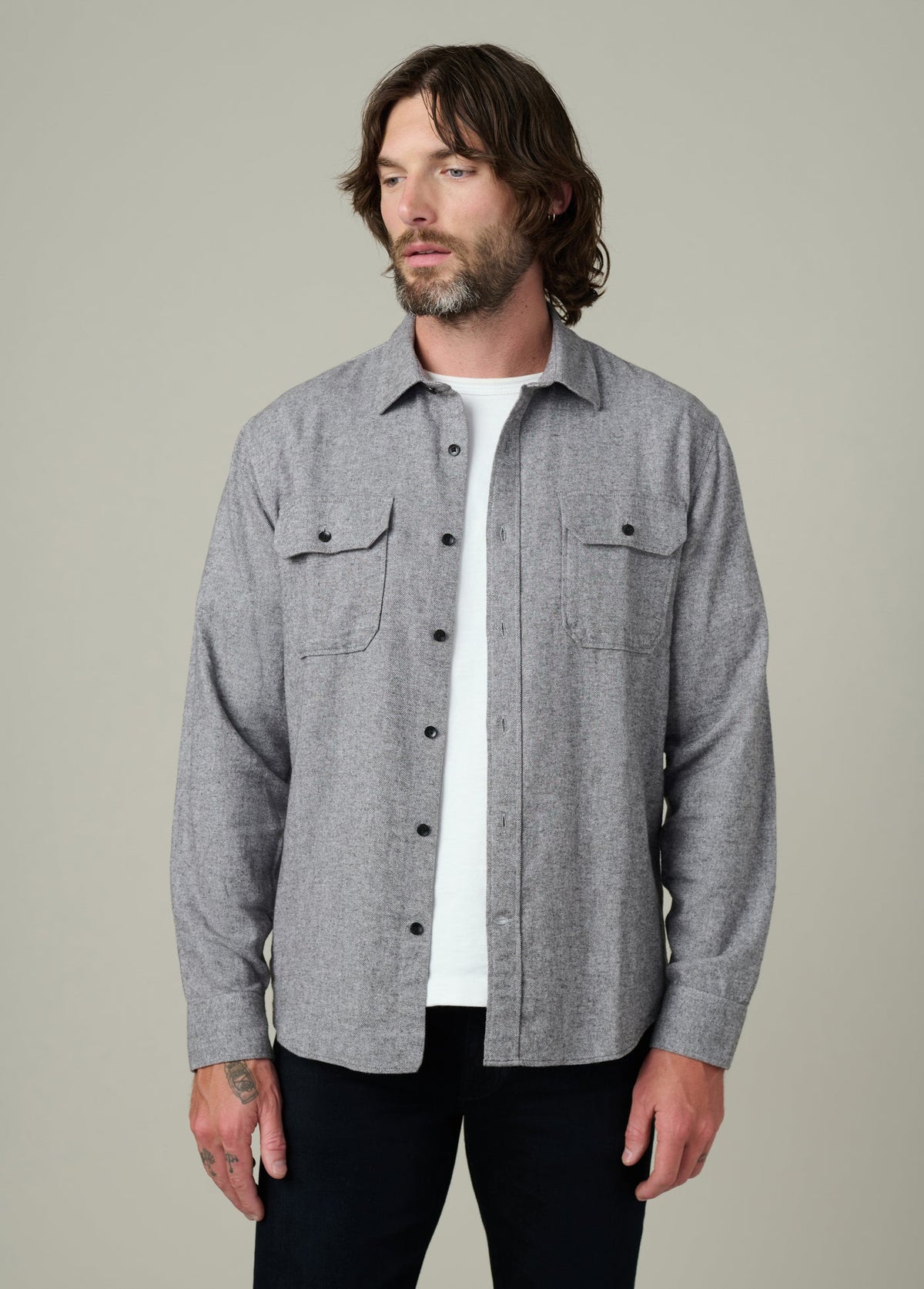 Joe's Jeans Men|Sale CHESTER FLANNEL SHIRT Heather Grey