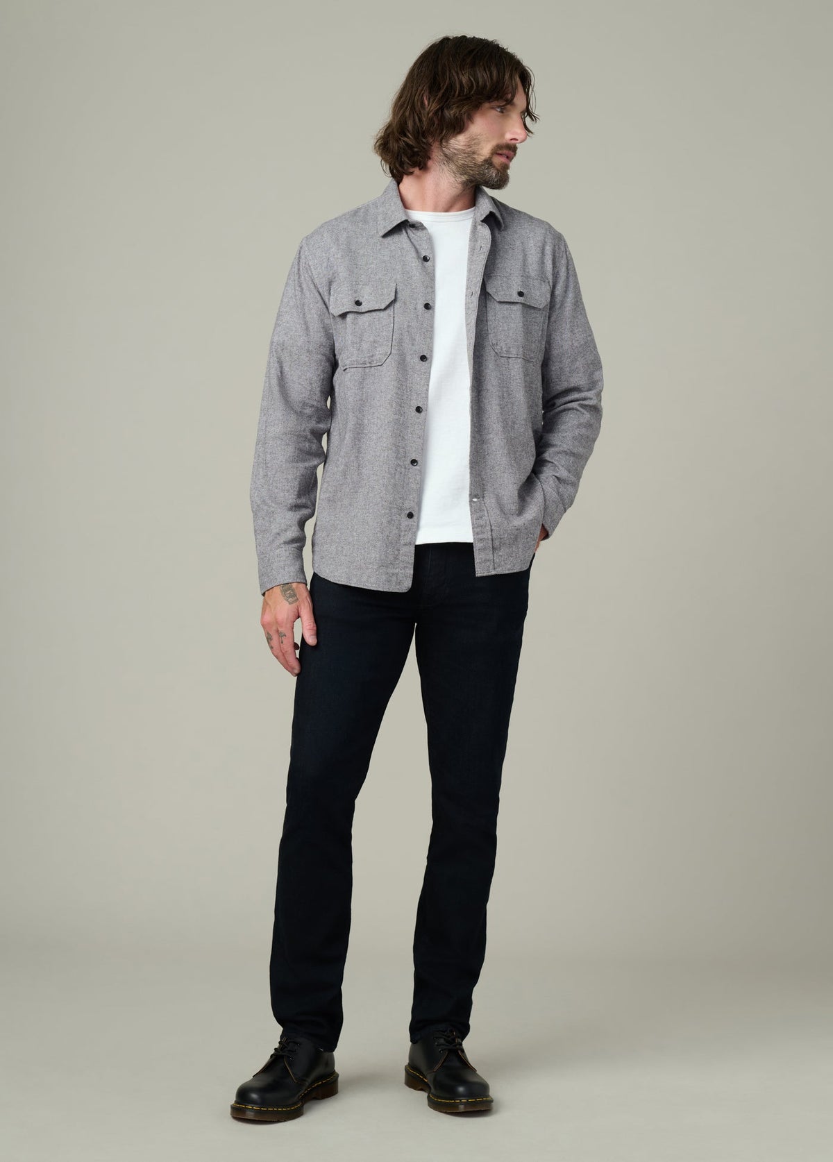 Joe's Jeans Men|Sale CHESTER FLANNEL SHIRT Heather Grey