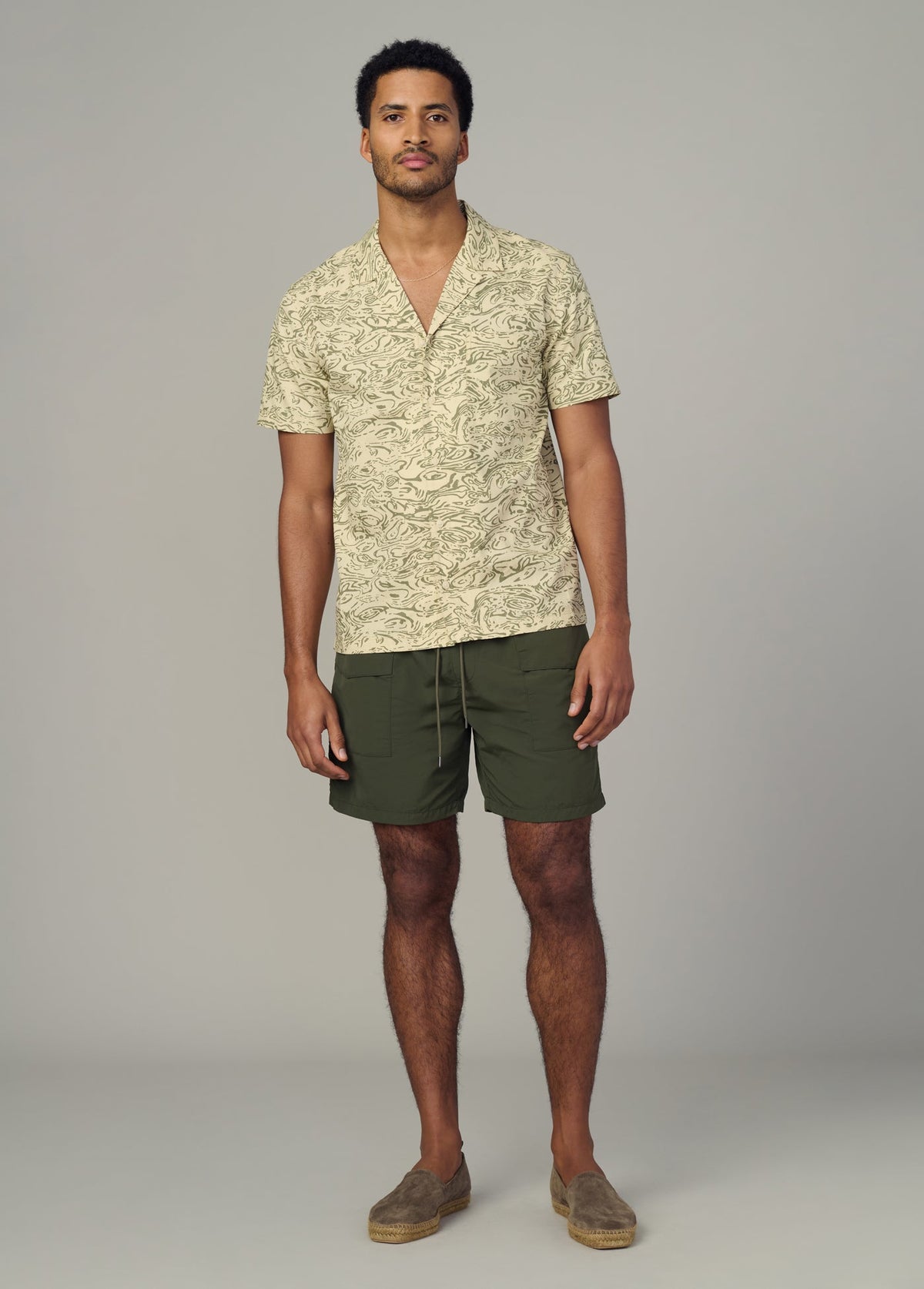 Joe's Jeans Men|Sale CAMP COLLAR PRINTED SHIRT Tropical Green