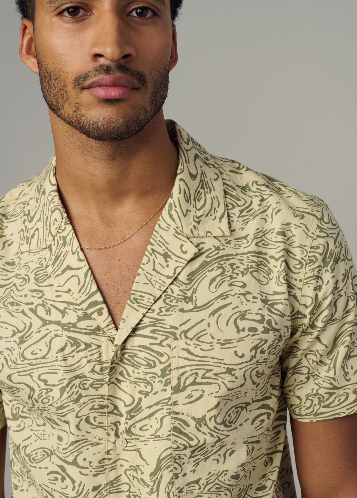 Joe's Jeans Men|Sale CAMP COLLAR PRINTED SHIRT Tropical Green