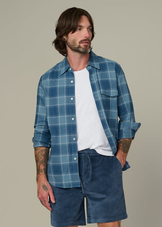 Joe's Jeans Men THE REYNOLDS PLAID SHIRT Bluefin Plaid