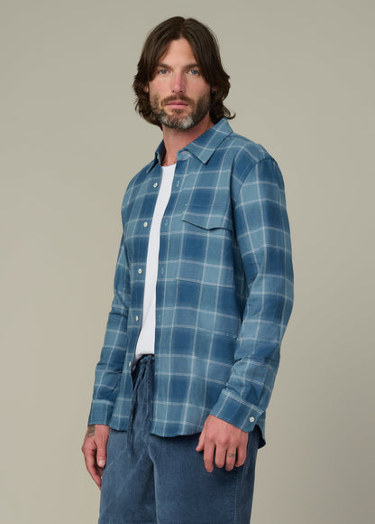 Joe's Jeans Men THE REYNOLDS PLAID SHIRT Bluefin Plaid