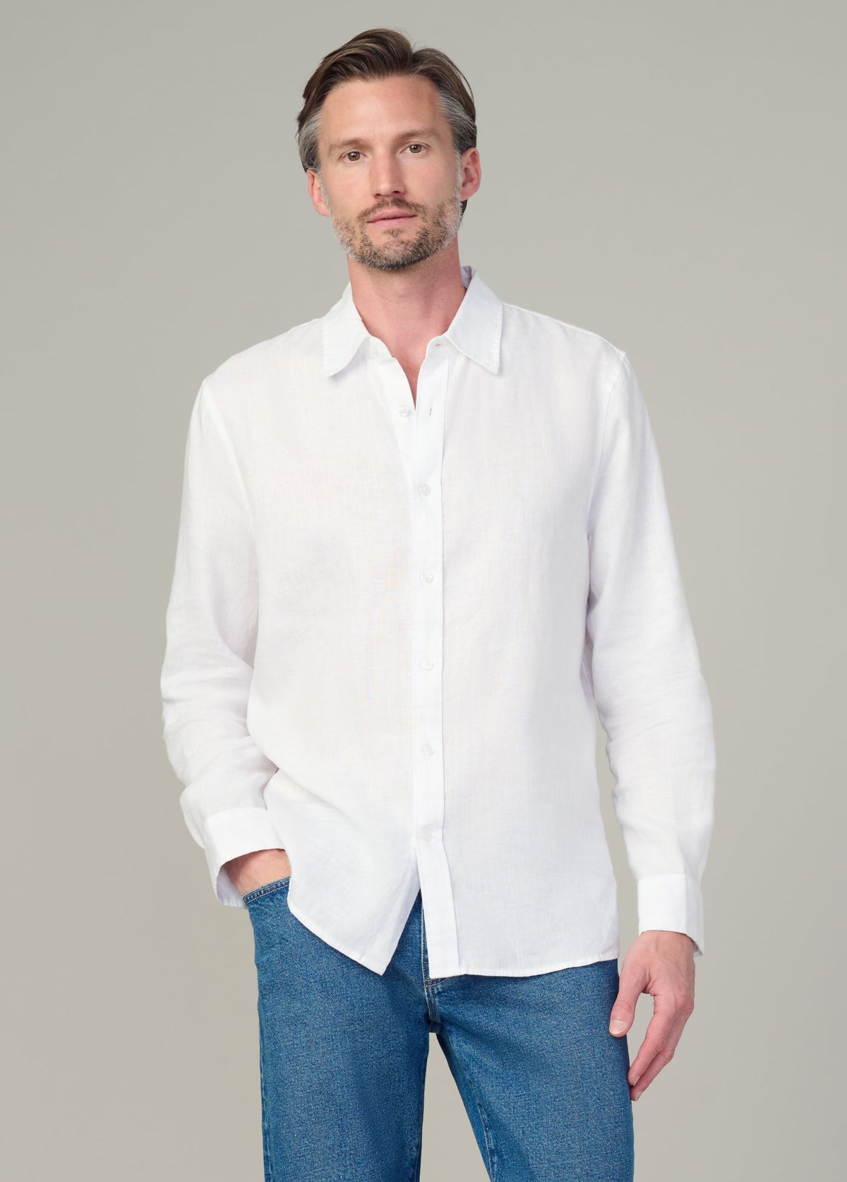 Joe's Jeans Men|Sale JAKOB LINEN SHIRT Optic White