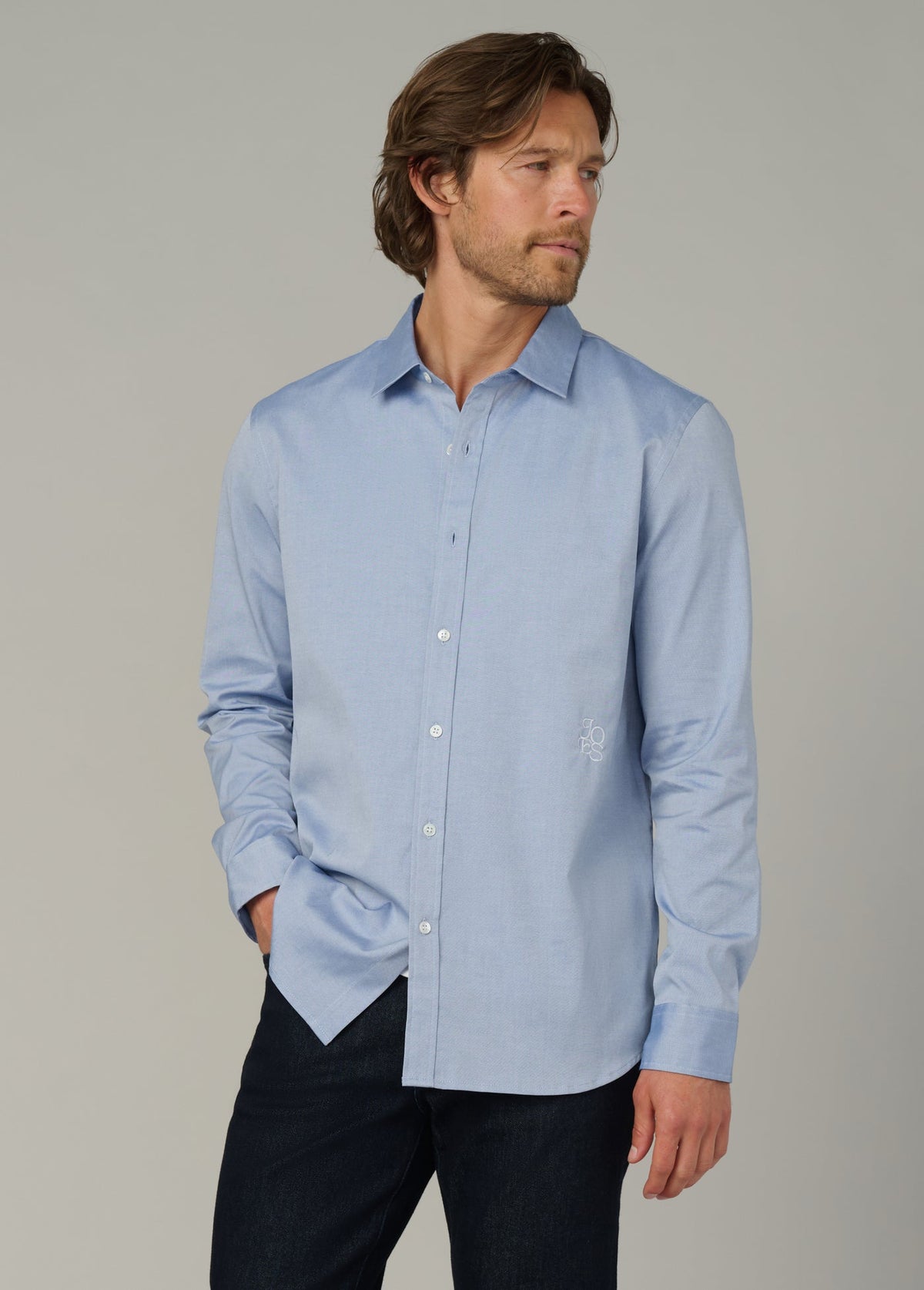 Joe's Jeans Men|Sale THE GRANT MONOGRAM SHIRT Dark Chambray