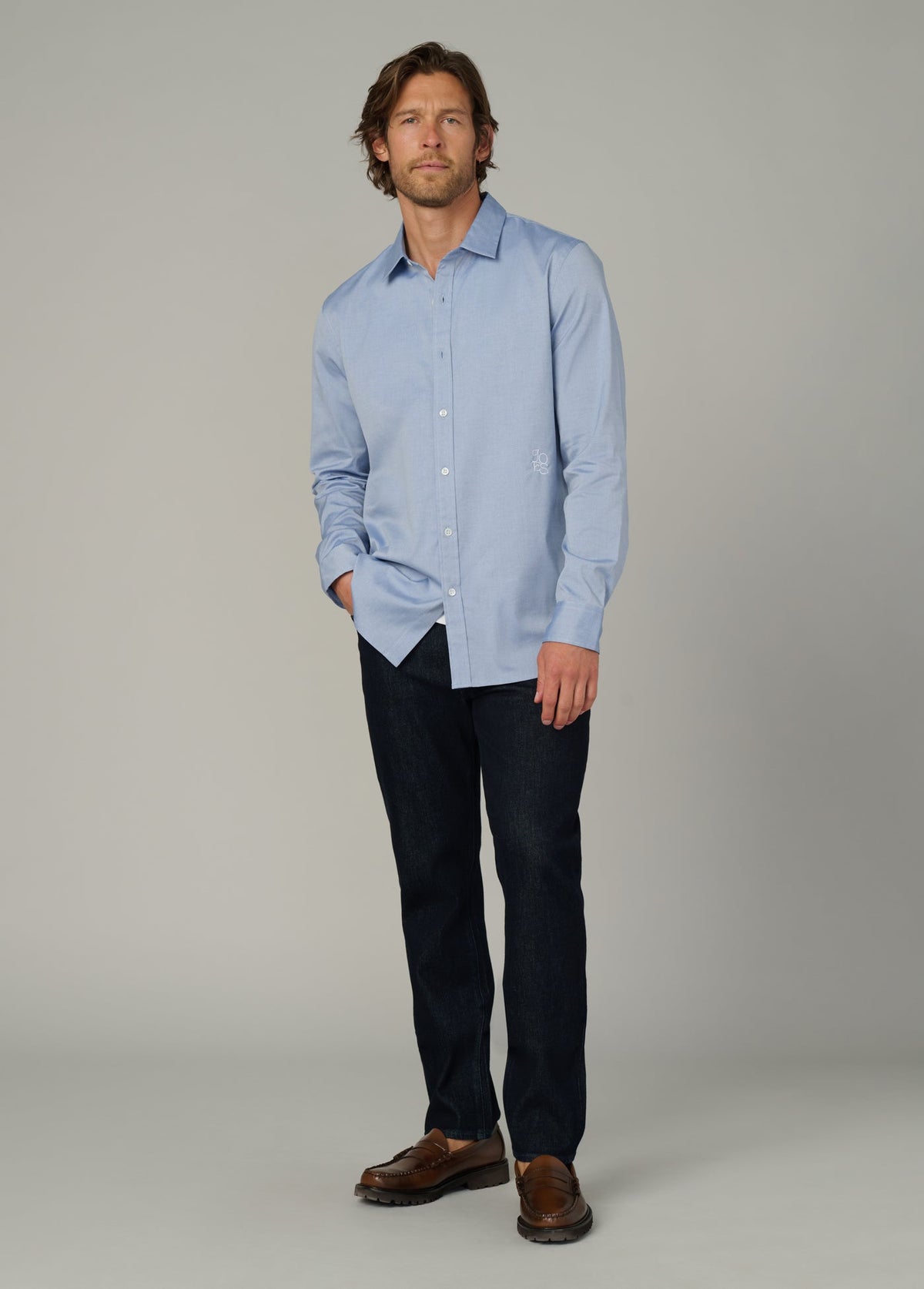 Joe's Jeans Men|Sale THE GRANT MONOGRAM SHIRT Dark Chambray