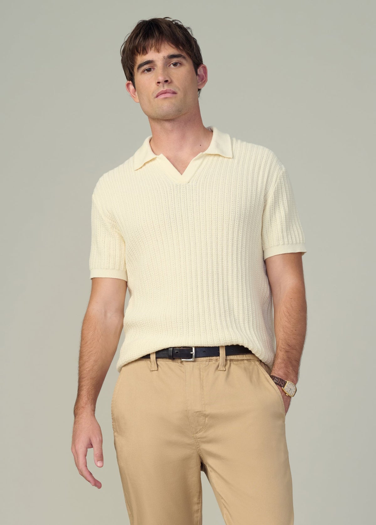 Joe's Jeans Men|Sale TEXTURED SWEATER POLO Sea Salt