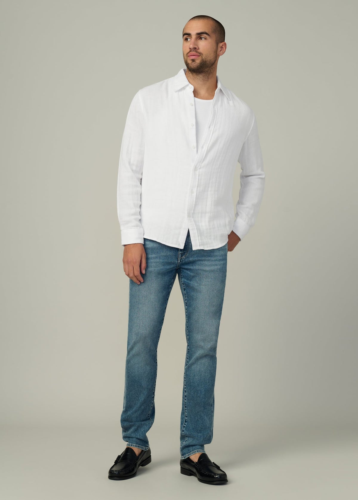 Joe's Jeans Men|Sale CEDRIC DOUBLE WEAVE SHIRT Optic White