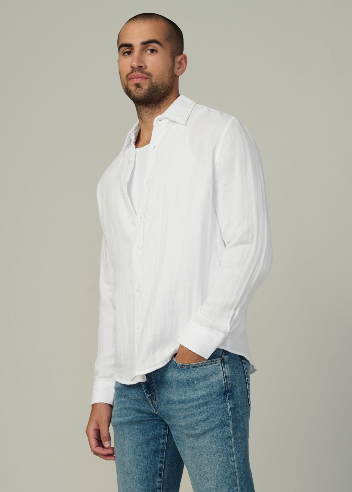 Joe's Jeans Men|Sale CEDRIC DOUBLE WEAVE SHIRT Optic White