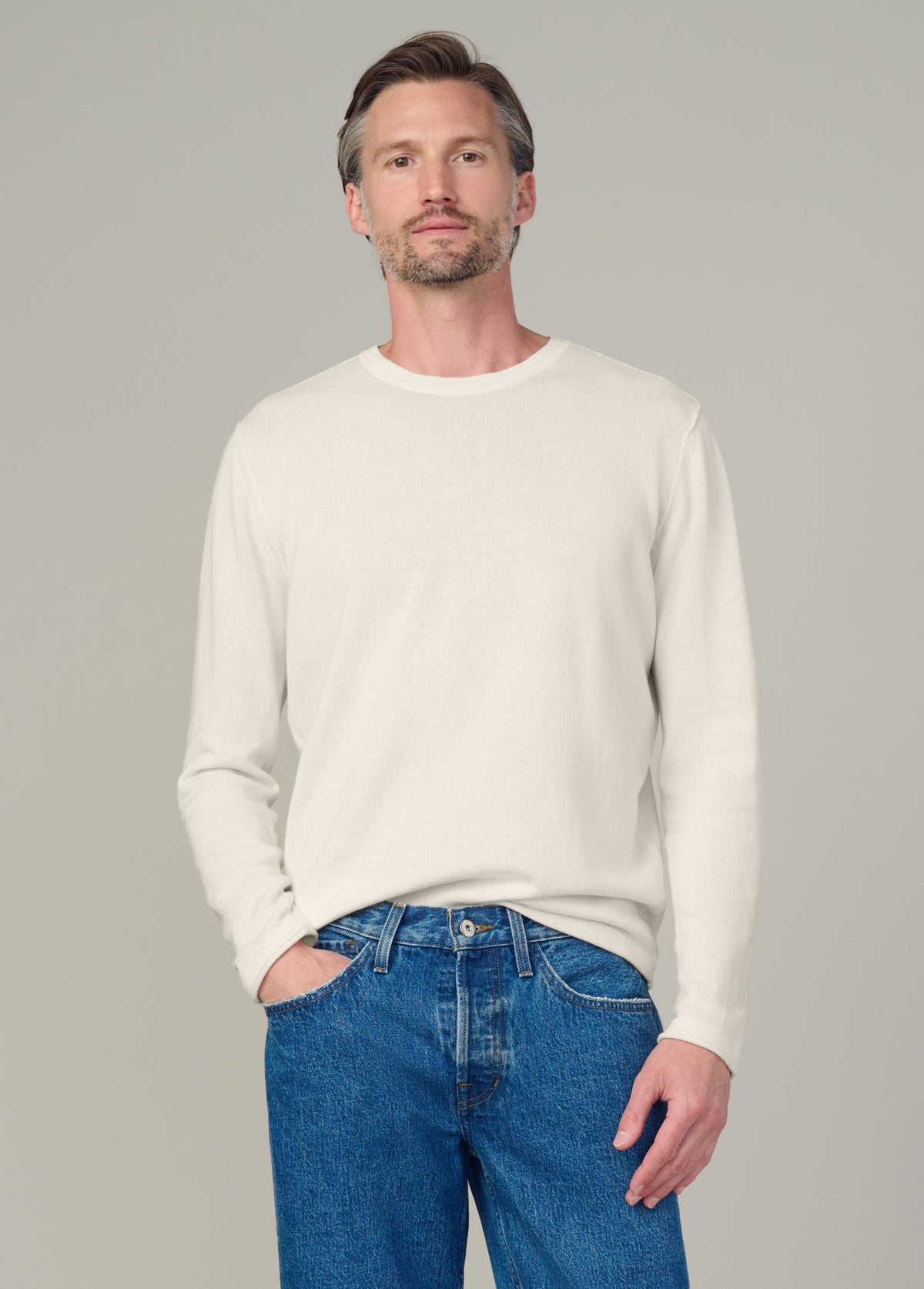 Joe's Jeans Men|Sale LONG SLEEVE CREWNECK SWEATER Sea Salt