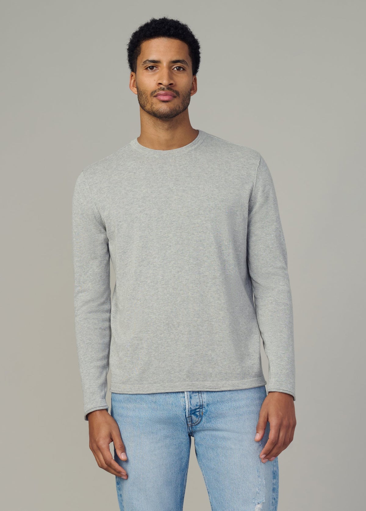 Joe's Jeans Men|Sale LONG SLEEVE CREWNECK SWEATER Heather Grey