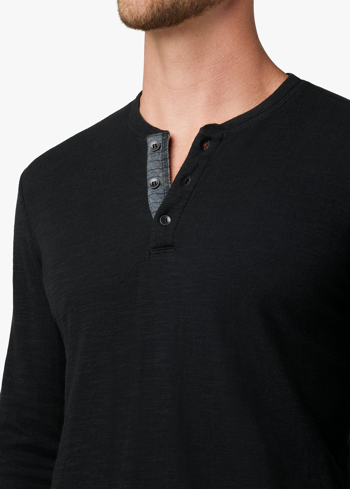 Joe's Jeans Men|Sale DWIGHT DOUBLE FACE HENLEY Black