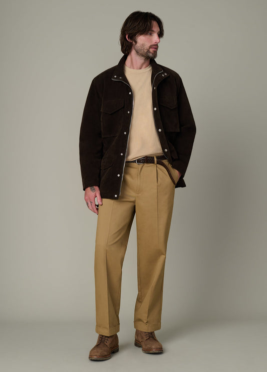 Joe's Jeans Men WIDE LEG PLEATED CHINO British Khaki