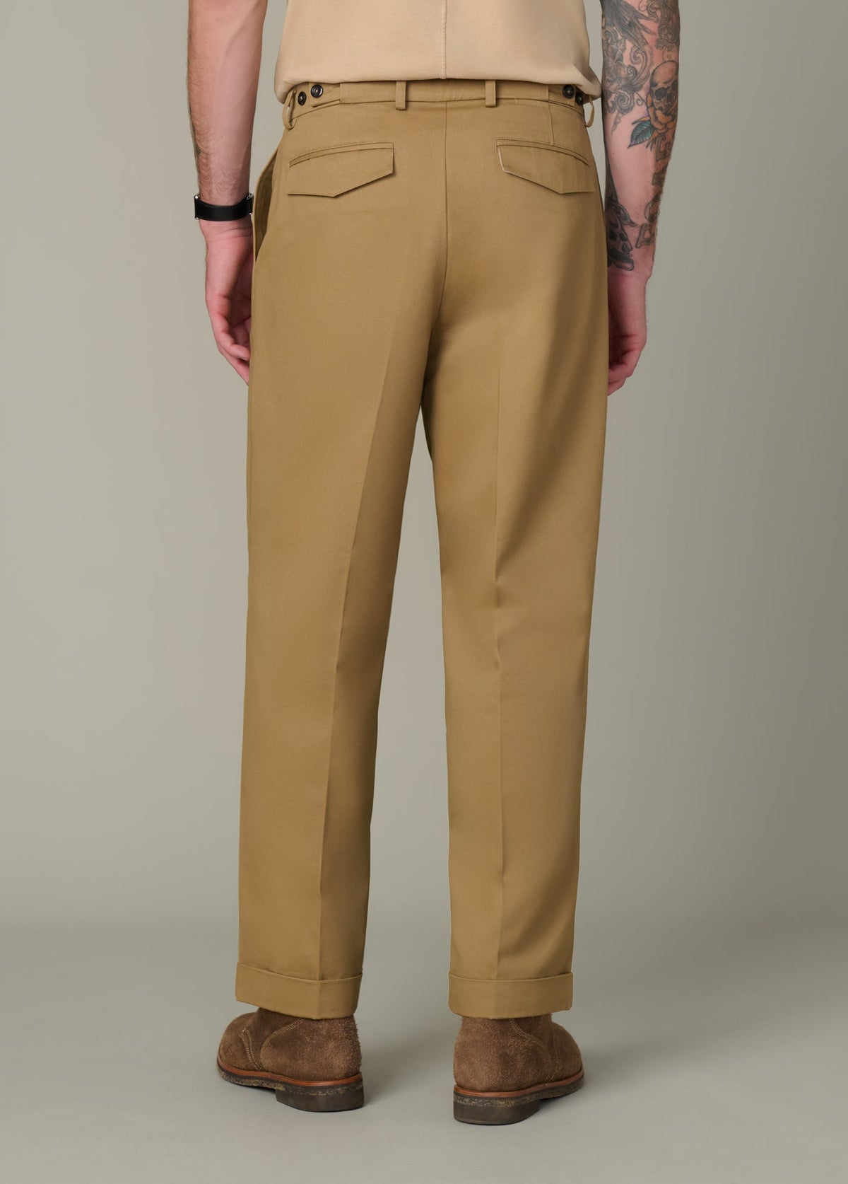 Joe's Jeans Men WIDE LEG PLEATED CHINO British Khaki