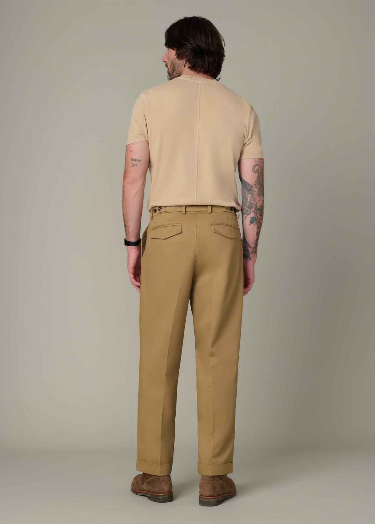 Joe's Jeans Men WIDE LEG PLEATED CHINO British Khaki