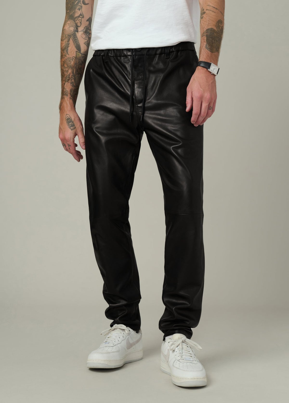 Joe's Jeans Men|Sale THE LAIRD LEATHER TROUSER Black